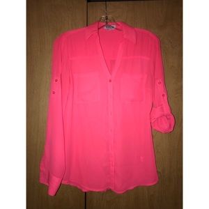 Hot pink express portofino shirt